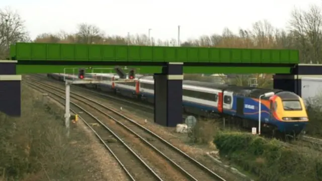 Artists impression of a new heritage railway bridge