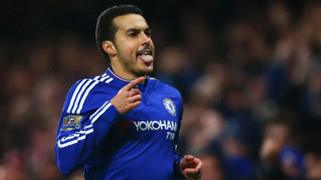 Pedro of Chelsea celebrates