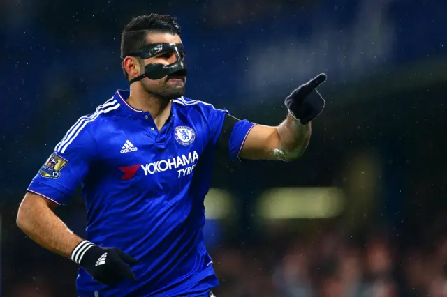 Diego Costa of Chelsea celebrates