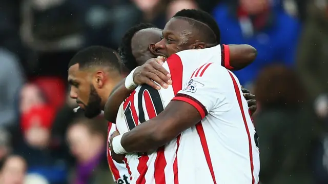 Lamine Kone celebrates