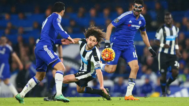 Fabricio Coloccini attempts to block a shot