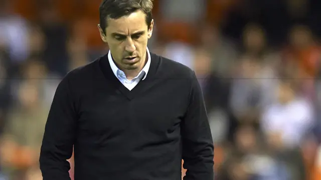 Gary Neville looks dejected