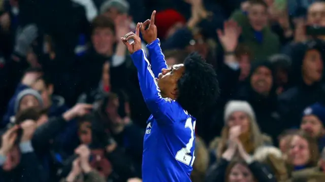 Willian of Chelsea celebrates