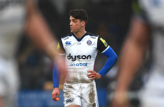 Adam Hastings of Bath Rugby looks on