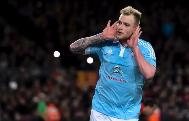 John Guidetti celebrates