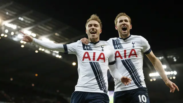 Christian Eriksen celebrates