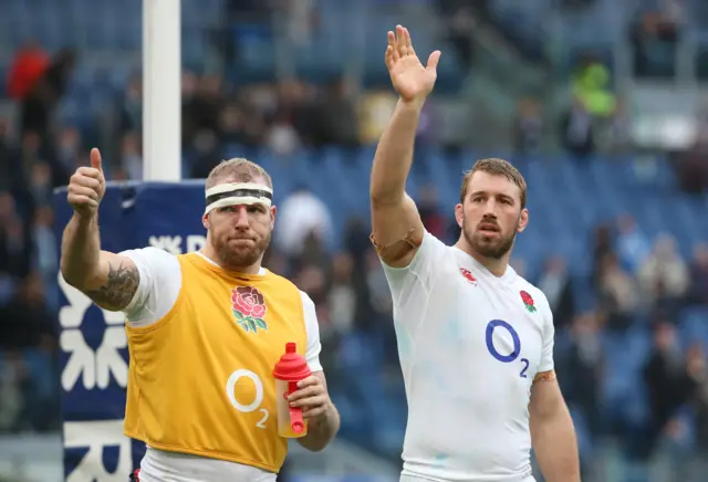 James Haskell and Chris Robshaw celebrate