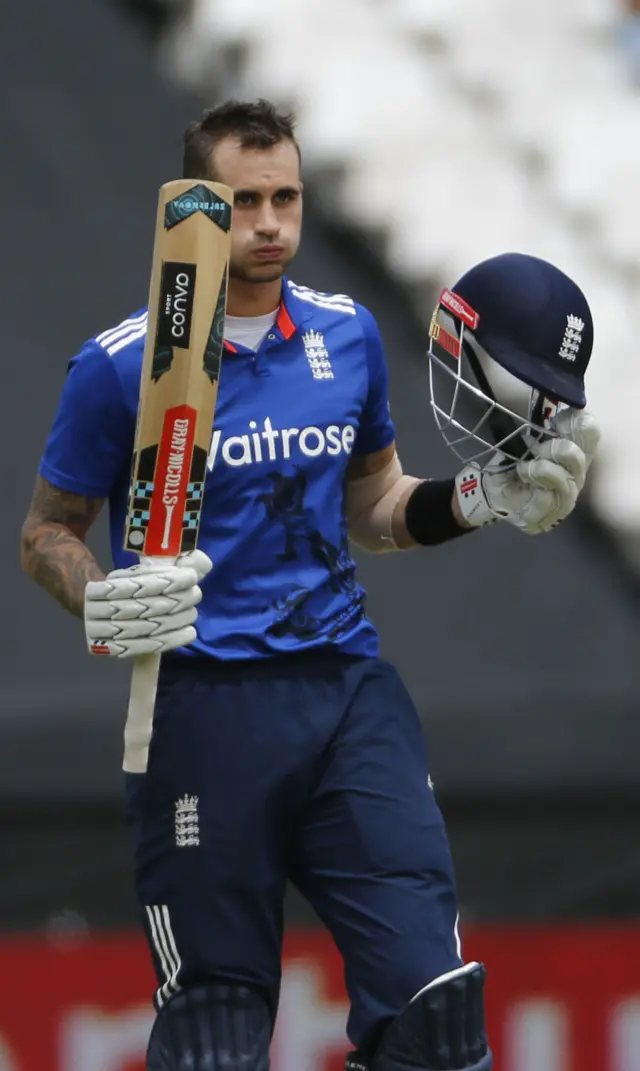 Alex Hales celebrates