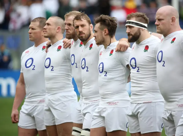 England players ahead of the match