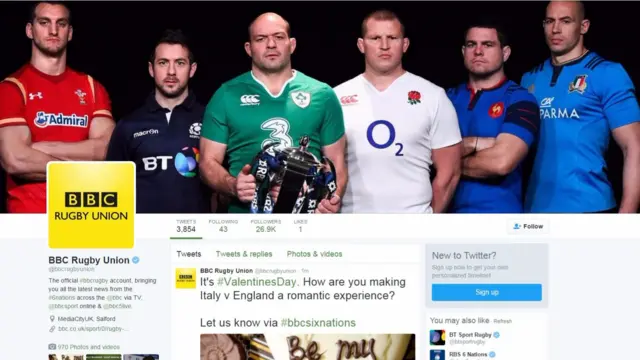 BBC Rugby Union Twitter page