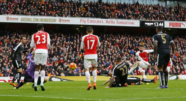 Olivier Giroud takes shot