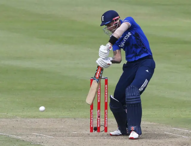 Alex Hales bats for England