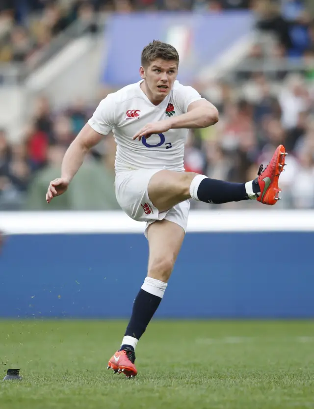 Owen Farrell takes a conversion