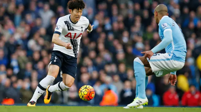 Son Heung Min with possession