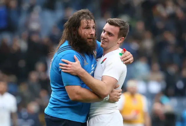 George Ford and Italy's Martin Castrogiovanni