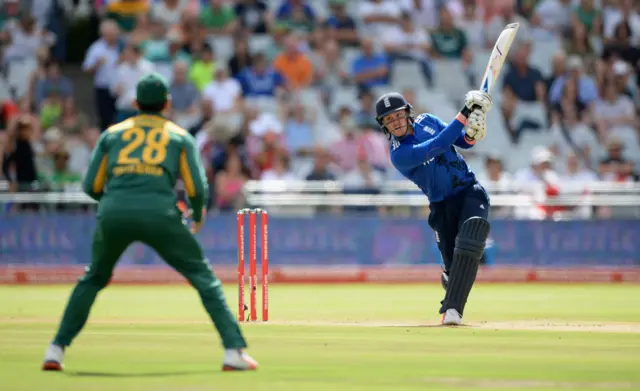 Jason Roy bats for England