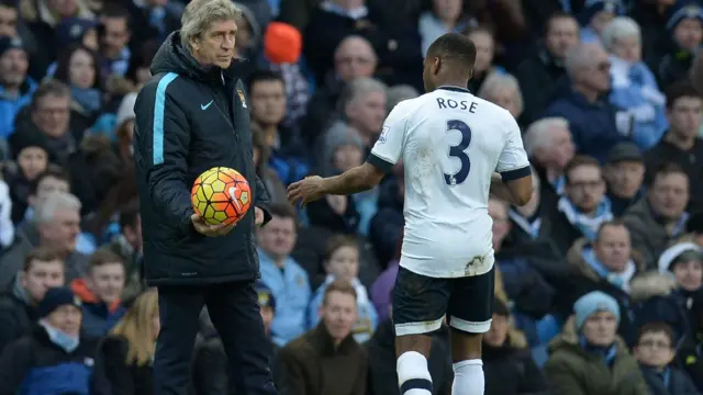 Manuel Pellegrini looks at Danny Rose