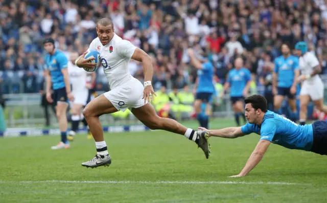 Jonathan Joseph runs through to score