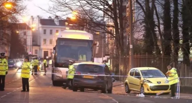 Scene after crash near Belvedere Academy