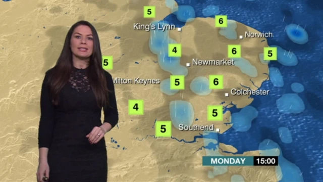 Monday's weather map