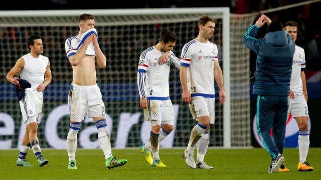 Chelsea's players leave the pitch