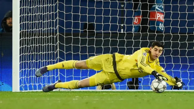 Thibaut Courtois makes a save