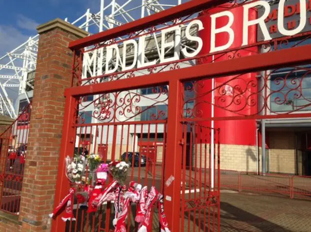 Tributes at Riverside Stadium for Ali Brownlee