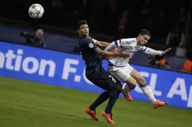 Eden Hazard and Thiago Silva