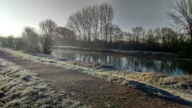 Misty scene by the River Trent