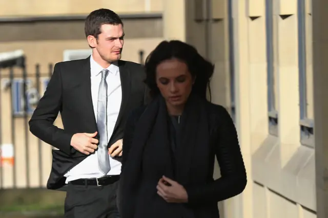 Adam Johnson arriving at court