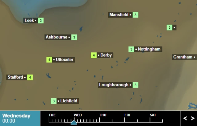 BBC weather map