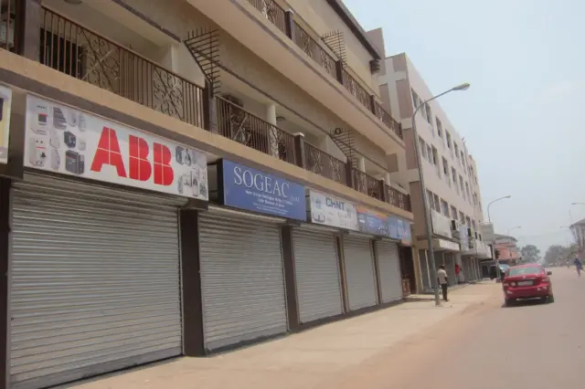 Shuttered shops