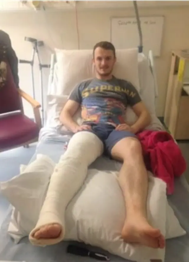 Gareth Ayers in hospital