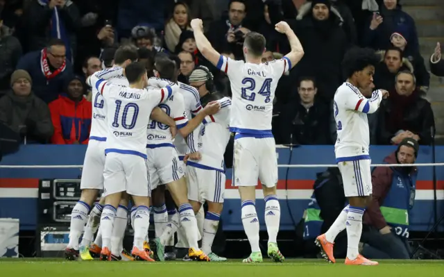 Chelsea's players celebrate a goal