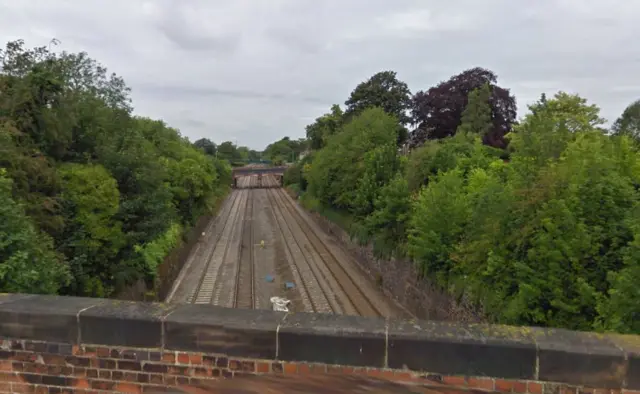 Railway line in Barrow upon Soar