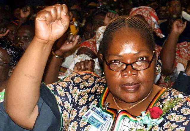 This picture taken on December 2, 2004 shows Zimbabwe's Vice-President Joyce Mujuru during the fourth annual people's congress in Harare