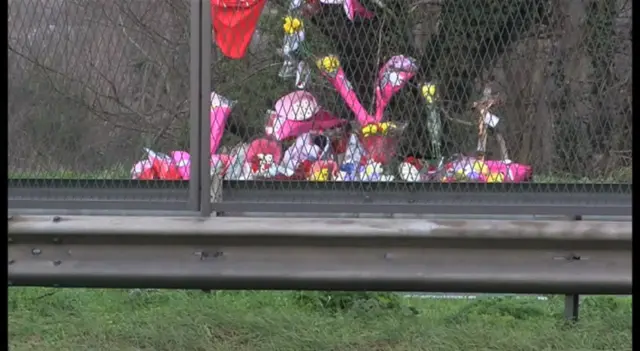 Flowers left to 13-year-old killed in car crash