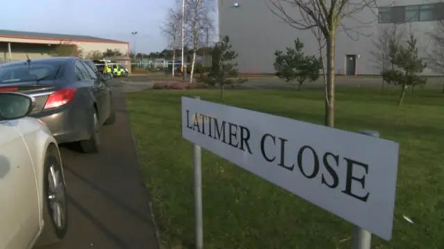 Latimer Close sign on Ransomes Europark