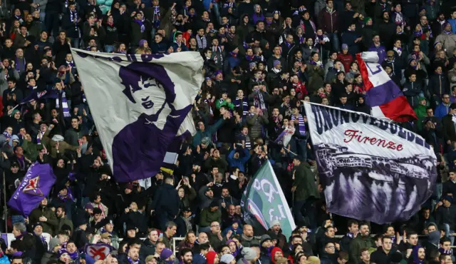 Fiorentina fans watch the match