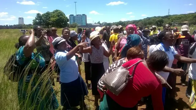 Demonstrators complaining