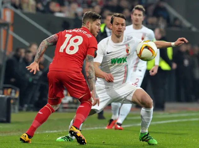 Alberto Moreno in action for Liverpool