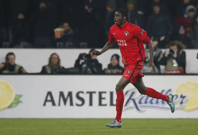 Paul Onuachu celebrates