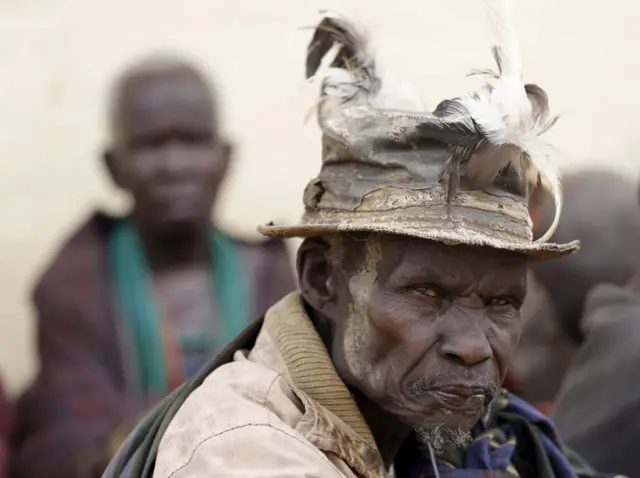 Man waiting to vote