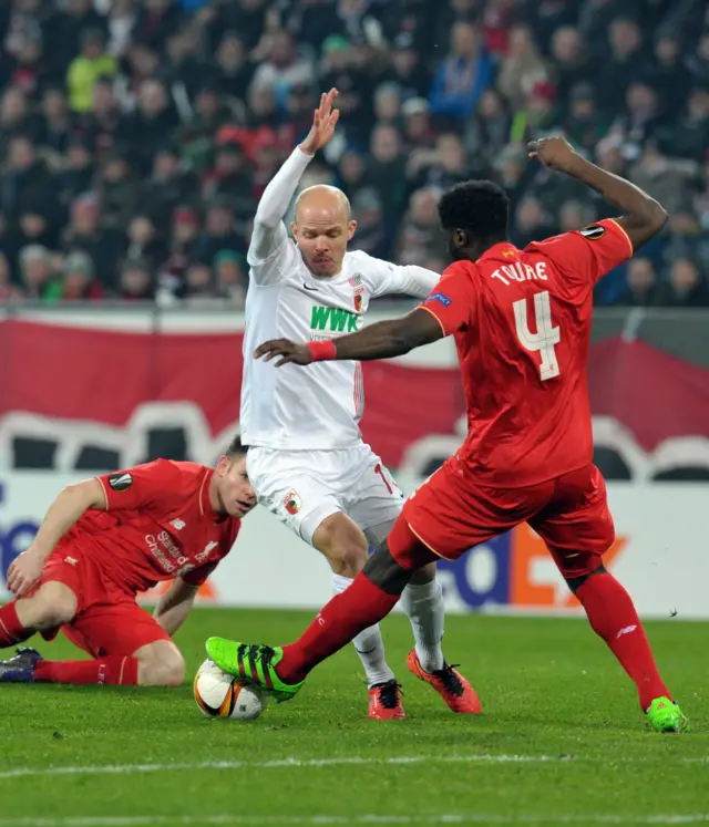 Tobias Werner and Kolo Toure in action