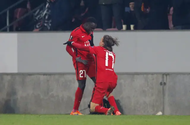 Pione Sisto celebrates