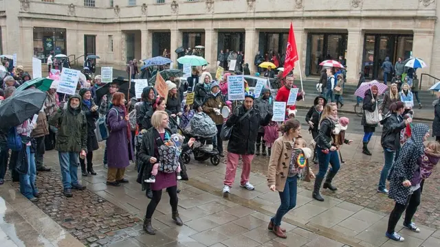 The Save Oxfordshire Children's Centres Campaigners held a protest in November