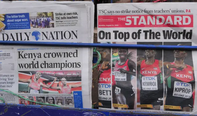 Newspaper headlines