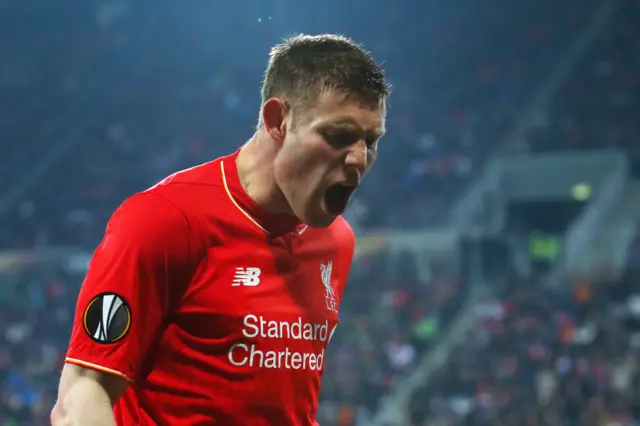 James Milner reacts