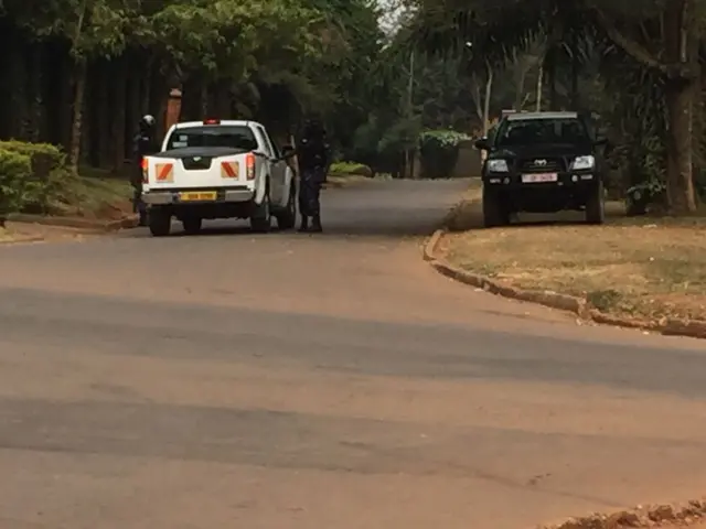 Vehicle being checked by police