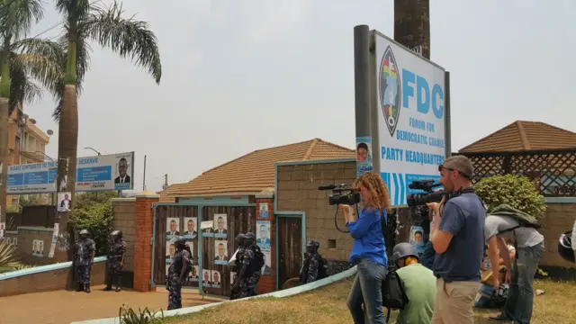 Police outside FDC HQ